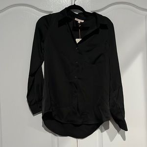 Long sleeve black button down blouse